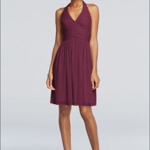 David’s Bridal Halter Dress in Wine 🍷